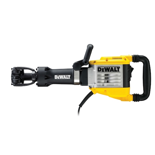 DEWALT D25960K demolition hammer with yellow and black casing, side handle, and power cord.