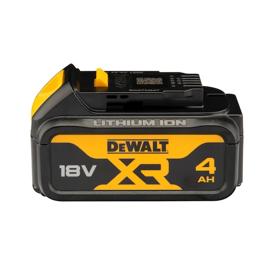 DEWALT lithium battery, 18V XR 4AH. Photo for SKUs DCZ207M2T-XE, DCB182, DCB182-XJ, DCZ801P3.
