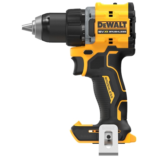 DEWALT 18V drill DCD794NT, DCD794NT-XJ, black/yellow, brushless, product photo, photography category.