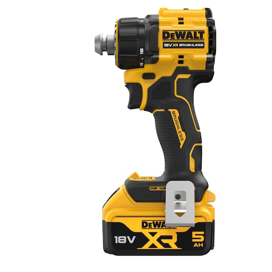 DEWALT cordless drill, SKUs DCD803P2T-QW and DCD803P2T. Photography category. 18V XR, 5Ah battery shown.