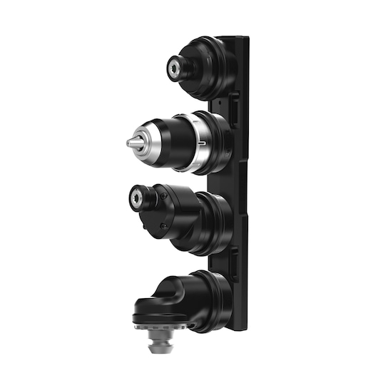 DEWALT Photography tool accessories for DCD803P2T-QW, DCD803P2T SKU, shown mounted on holder.