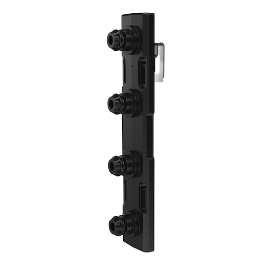 DEWALT photography accessory. Shown with SKUs DCD803P2T-QW, DCD803P2T. Four black connectors, vertical view.