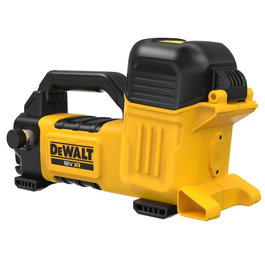 DEWALT 18V XR yellow cordless camera with handle, compact design for photography and imaging tasks.