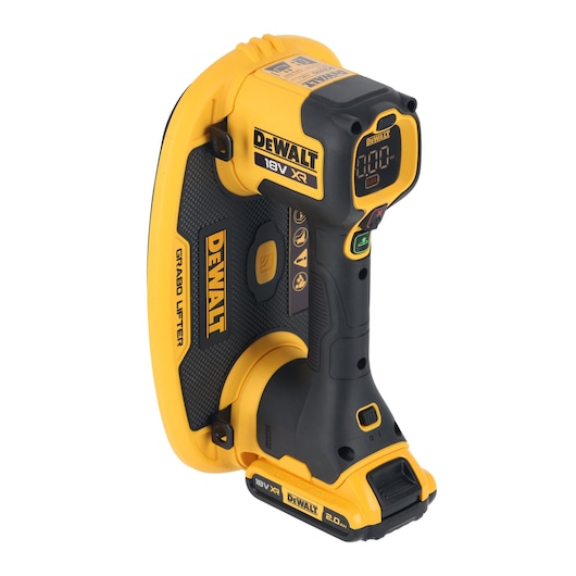 DEWALT Grabo Lifter, 18V XR, DCE590D1T-QW, DCE590D1T. Photography product, yellow-black power tool design.