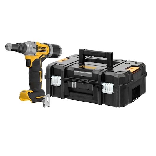 DEWALT cordless tool with a black case on a white background.