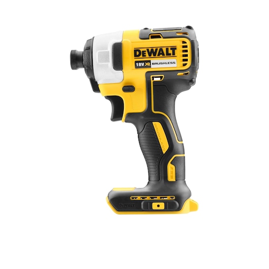 DEWALT DCF787N 18V XR brushless impact driver in yellow and black, shown without battery.