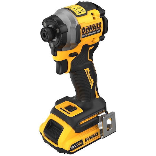 DEWALT 18V impact driver shown, SKUs DCF850D2T-QW, DCF850D2T. Product category: Photography.