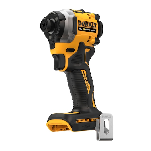 DEWALT 18V XR brushless impact driver with ergonomic grip, shown on a white background.