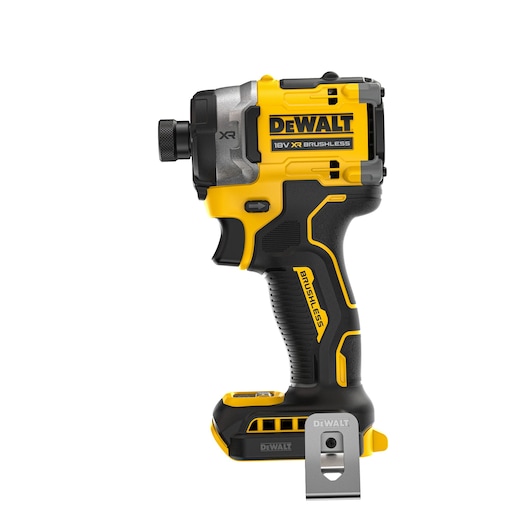 DEWALT DCF860NT 18V XR brushless cordless impact driver, shown upright without battery.