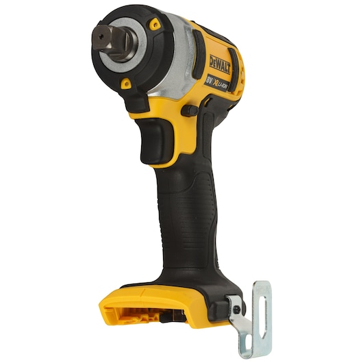 DEWALT DCF880NT-XJ cordless impact wrench tool in yellow and black, shown without battery attached.