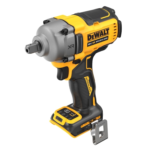 DEWALT cordless impact wrench, model DCF892NT, yellow and black, with brushless motor design.