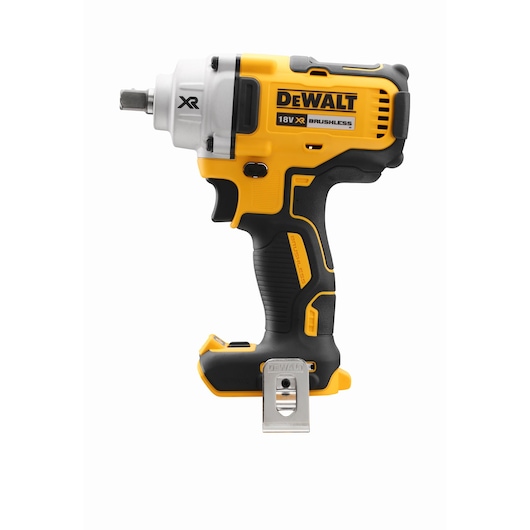 DEWALT DCF894N 18V XR brushless impact wrench, yellow and black, side view, no battery.