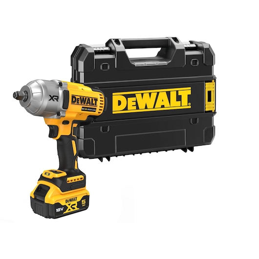 DEWALT DCF900NT-XJ, DCF900NT impact wrench with 18V battery and carrying case.