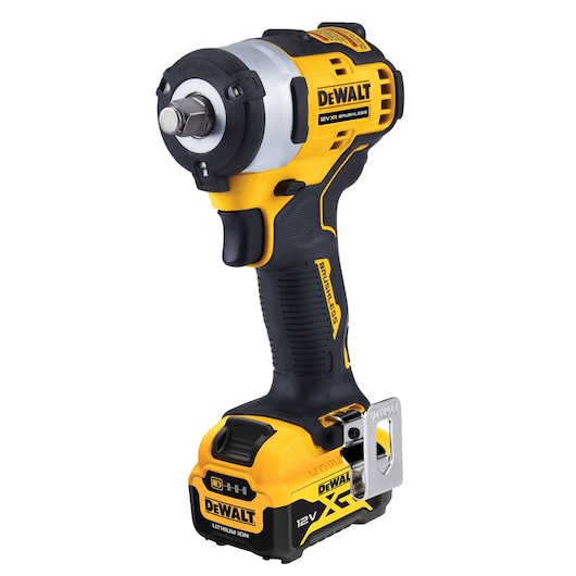 DEWALT impact wrench DCF901P2, DCF901P2-QW, yellow and black, 12V, cordless tool for photography.