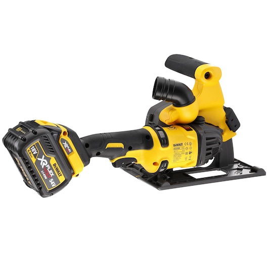 DEWALT cordless wall chaser tool with yellow and black design, shown on a white background.