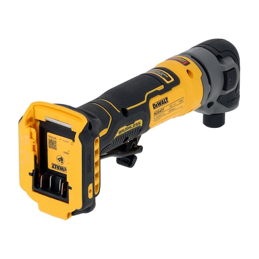 DEWALT DCG421N-XJ, DCG421N photography tool shown in black and yellow design, brushless model.