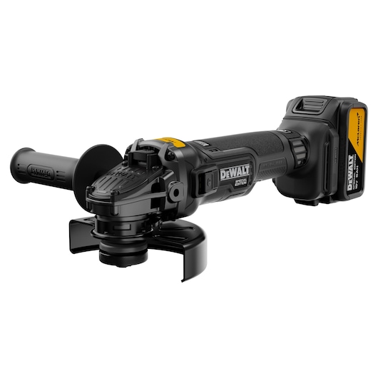 DEWALT DCG45MP2T-QW, DCG45MP2T power tool, black and yellow design. Photography product shown.