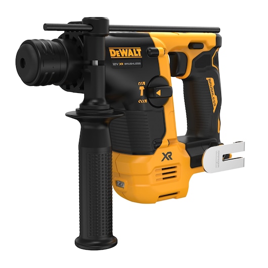 DEWALT photography tool, SKUs DCH072NT, DCH072N, DCH072N-XJ. Yellow-black compact power tool shown.