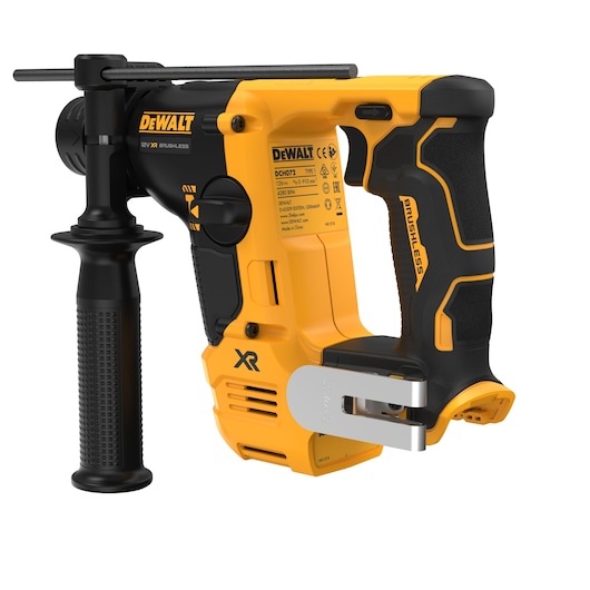 DEWALT hammer drill DCH072NT, DCH072N, DCH072N-XJ. Yellow/black, brushless, ergonomic handle, XR model.