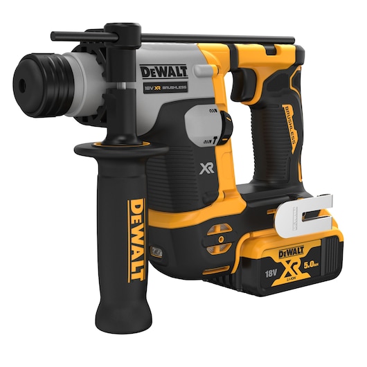 DEWALT DCH172P2 cordless rotary hammer drill with black and yellow design and 18V XR lithium battery.