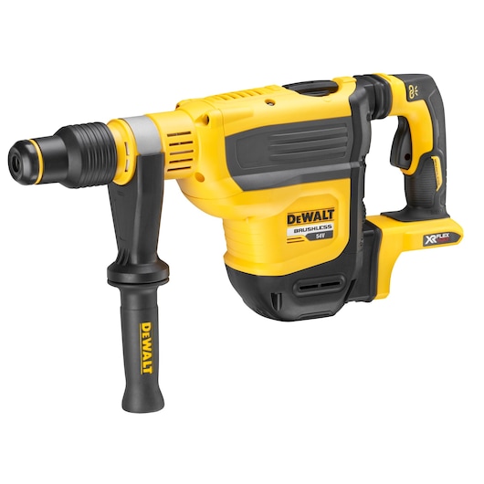 DEWALT DCH614N 54V XR FLEXVOLT cordless brushless rotary hammer drill in yellow and black.