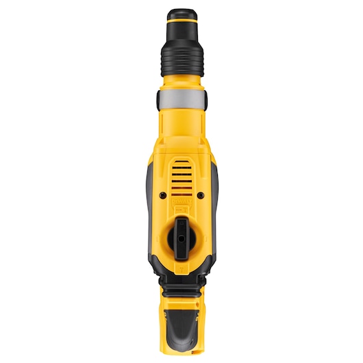 Front view of a yellow DEWALT DCH614N rotary hammer drill with black and gray accents.