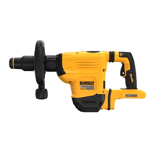 DEWALT DCH832N yellow cordless rotary hammer drill shown from the side on a white background.