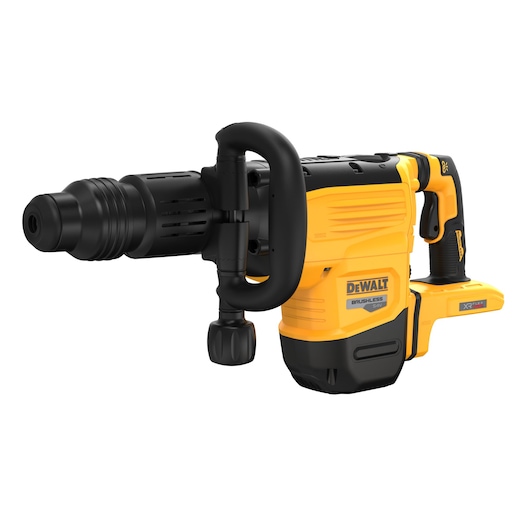 DEWALT yellow and black cordless rotary hammer drill with ergonomic handle, model DCH892N, on white background.
