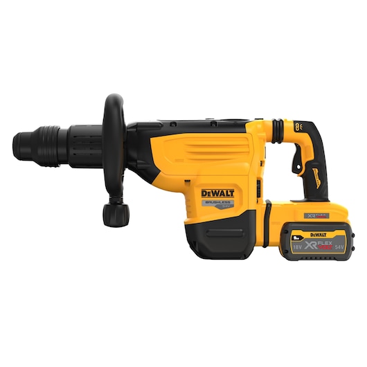 DEWALT yellow cordless rotary hammer drill with black handle and XR FLEXVOLT battery, model DCH892X2.