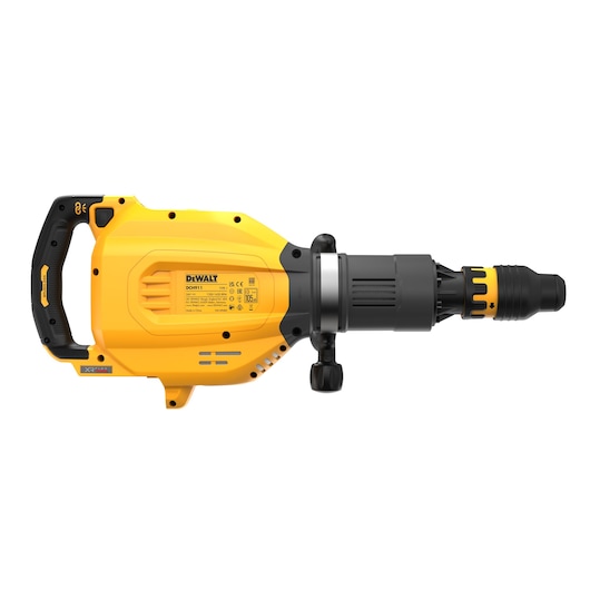DEWALT DCH911NK yellow and black rotary hammer drill with side handle, shown on a white background.
