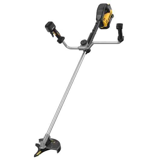 DEWALT brush cutter for photography, models DCMBC823N, DCMBC823N-XJ, metal handle and yellow housing.