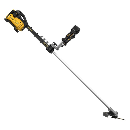 DEWALT brush cutter DCMBC823N, DCMBC823N-XJ shown. Long handle, yellow and black tool for landscaping.