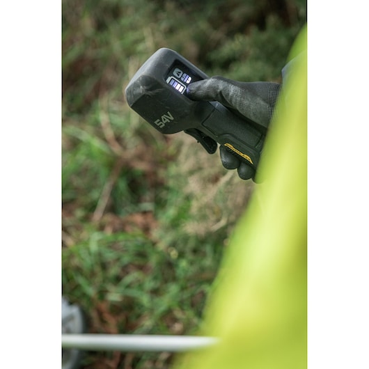 DEWALT control handle shown outdoors. SKUs: DCMBC823N, DCMBC823N-XJ. For photography category.