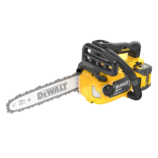 DEWALT chainsaw, 54V, 30cm bar. SKUs: DCMCST632X1-XE, DCMCST632X1, DCMCST632X1-QW. Photography category.