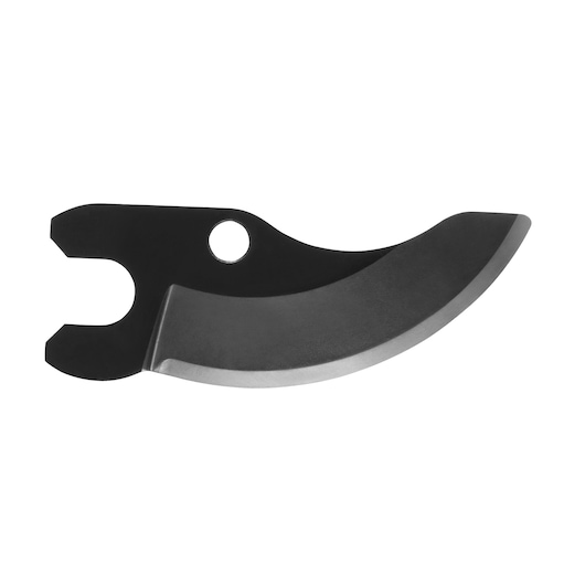 Curved metal replacement blade for DEWALT pruning shears photographed on a white background.