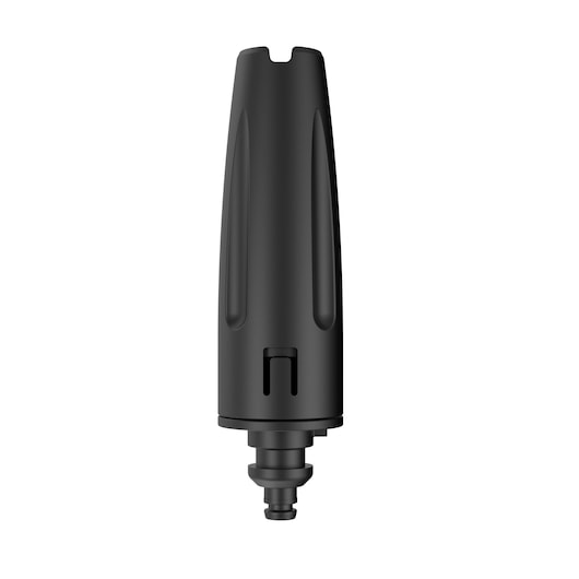 Black nozzle attachment for DEWALT DCMPW1600 pressure washer shown against a white background.