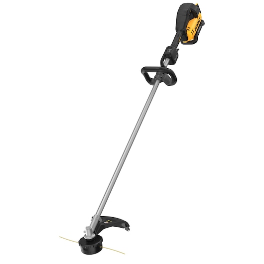 DEWALT cordless grass trimmer, models DCMST911N and DCMST911N-XJ. Long shaft, black and yellow design.