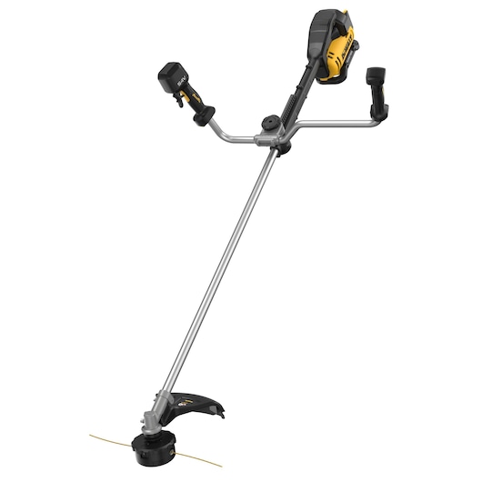 DEWALT brush cutter DCMST922N, DCMST922N-XJ with dual handles and metal shaft, shown for photography.