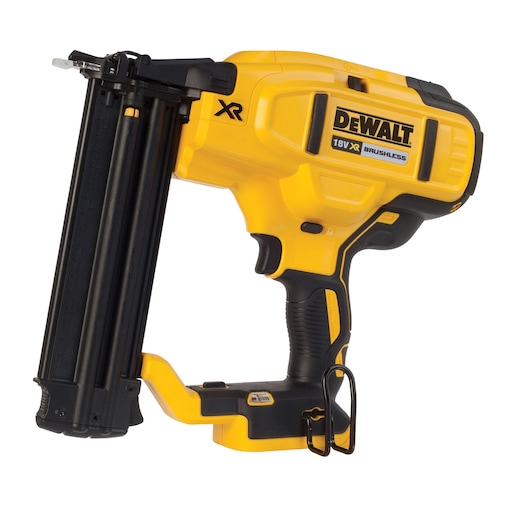 DEWALT DCN680N cordless nail gun with yellow and black design shown on a white background.