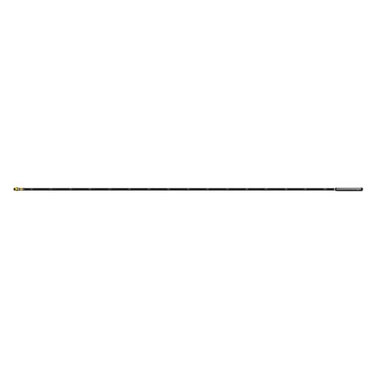 Long black pole attachment for DEWALT tool, used in photography or equipment extension.