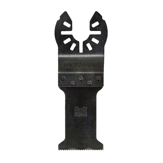DEWALT oscillating tool blade attachment for cutting wood with nails, designed for use with DCS355NT.