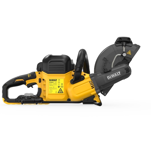 DEWALT DCS691N 54V brushless cordless cut-off saw with black and yellow design.
