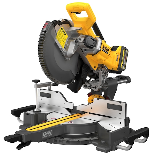DEWALT photography saw, SKUs DCS781X2-QW, DCS781X2, yellow and black. Professional tool for precision cutting.