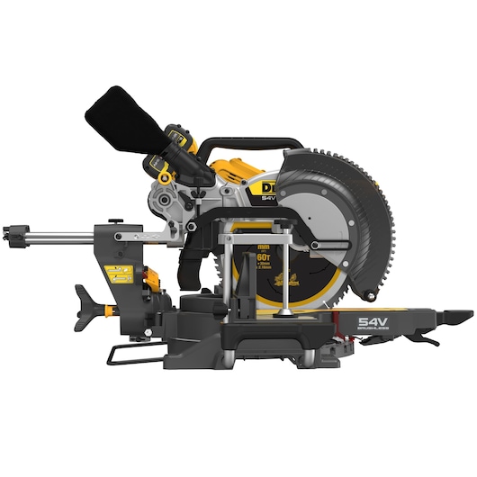 DEWALT mitre saw model DCS781X2-QW, DCS781X2 for photography category. 54V brushless design shown.