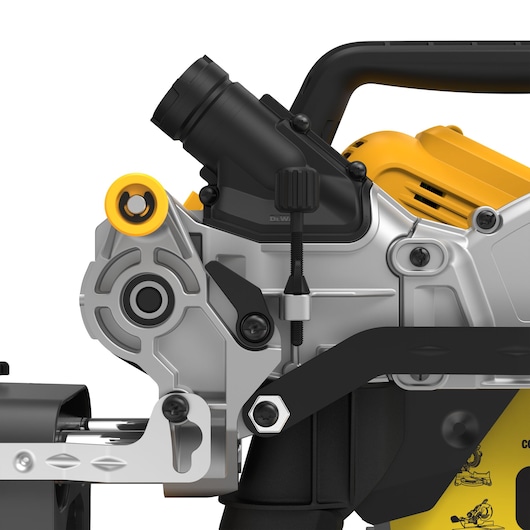 Close-up of DEWALT tool DCS781X2-QW, DCS781X2, category Photography; metal and plastic parts visible.