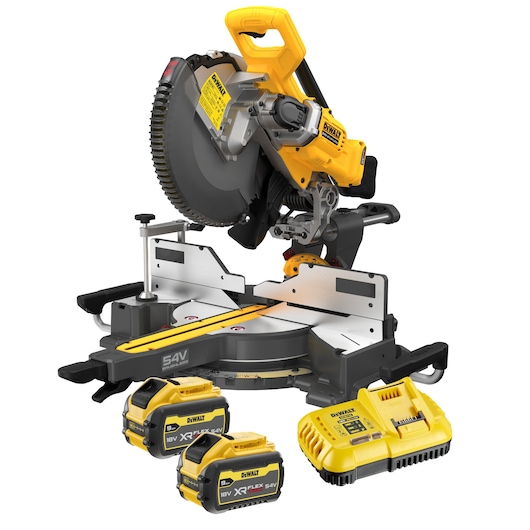 DEWALT saw, two batteries, charger. DCS781X2-QW, DCS781X2.