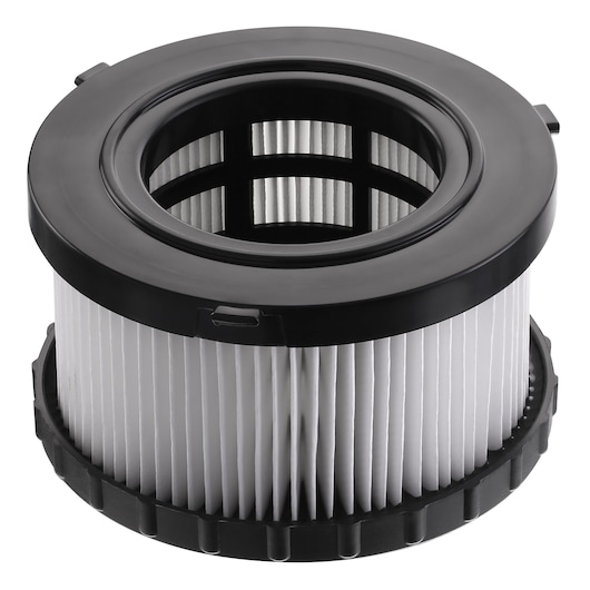 DEWALT DCV5861, DCV5861-XJ cylindrical vacuum filter with pleated sides.