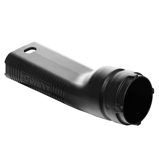 Black DEWALT plastic accessory attachment with grip, shown on white background.