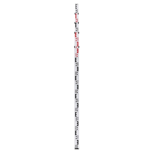 DEWALT DE0734-XJ leveling staff with metric scale, used for surveying or photography measuring tasks.