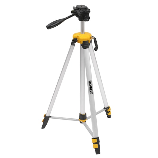 DEWALT DE0881T aluminum tripod with adjustable legs and handle for photography.